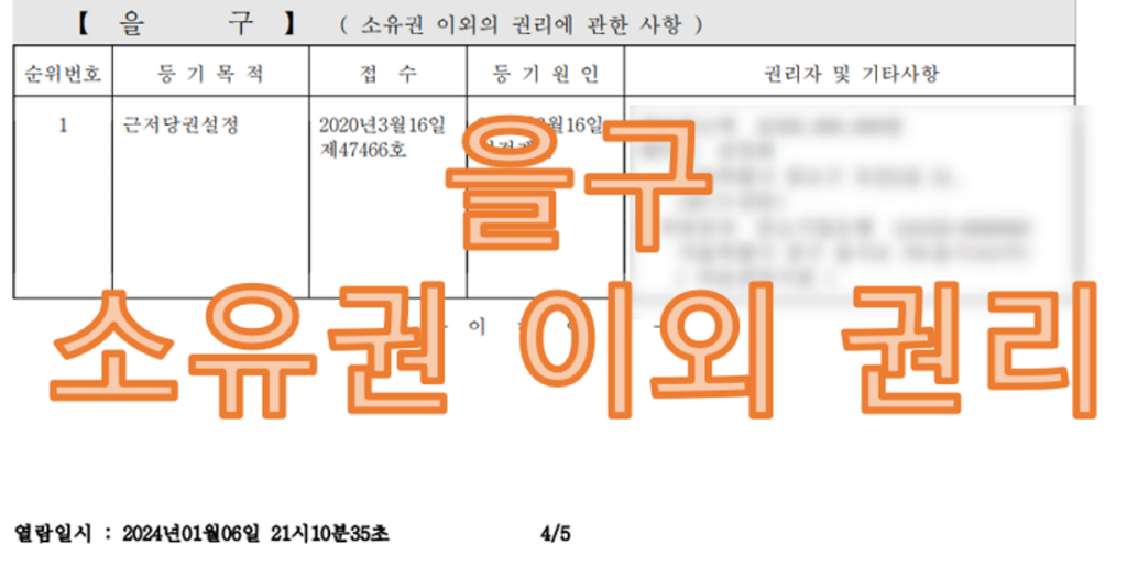 등기부등본 을구